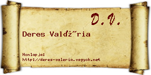 Deres Valéria névjegykártya